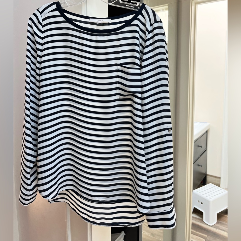 Loft medium silk blouse with pocket
